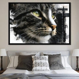 Golden Eyed Cat Portrait - NicheCanvas