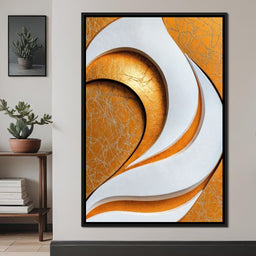 Gold Leaf Wave Relief - TooplesArt - NicheCanvas