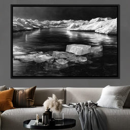Midnight Drift Ice Fjord - NicheCanvas