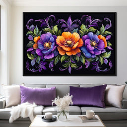 Floral Symphony Dreamscape - NicheCanvas