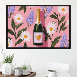 Champagne Hearts And Daisies - NicheCanvas