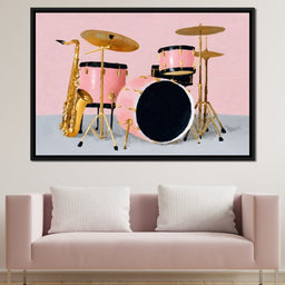 Golden Sax Pink Drum Groove - NicheCanvas