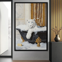 Majestic Snow Leopard Soak in Luxury - NicheCanvas
