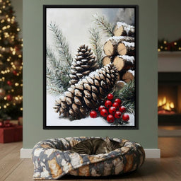 Snowy Pinecone Winter Gathering - NicheCanvas