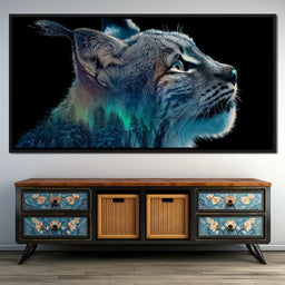 Aurora Lynx Spirit Portrait - NicheCanvas