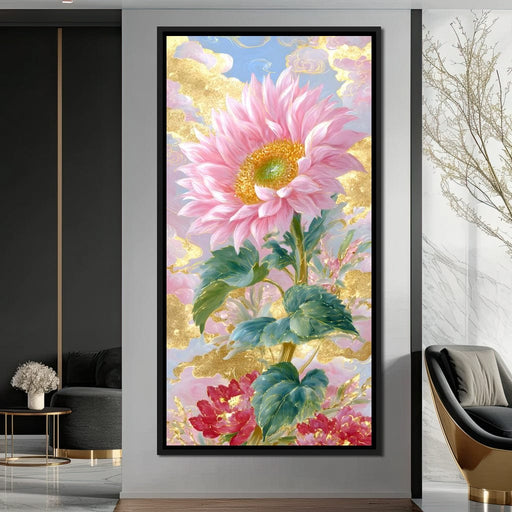 Golden Petal Reverie Blooming Canvas Print