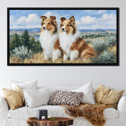Pastoral Collie Duo Countryside - NicheCanvas