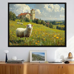 Meadow Sheep by the Countryside - NicheCanvas