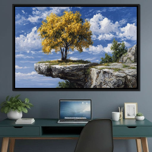 Golden Tree Sky Cliff View Canvas Print