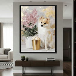 Pomeranian Petals Gold Light - NicheCanvas