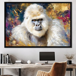 Majestic White Gorilla Portrait - Neal Hackett - NicheCanvas
