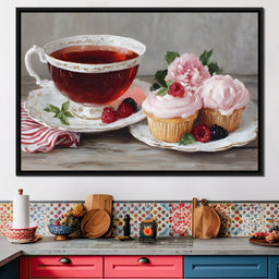 Tea Time Cupcakes and Berries - NicheCanvas