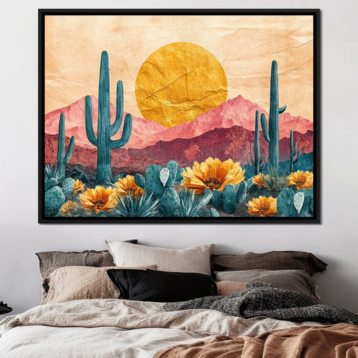 Desert Bloom Sunlit Peaks Canvas Print