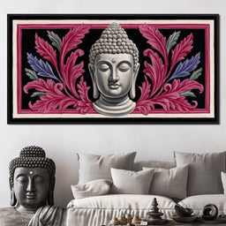 Peaceful Buddha Floral Tranquil Zen - NicheCanvas