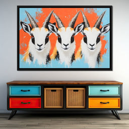 Horned Gazelle Trio - NicheCanvas