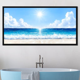 Endless Horizon Sunlit Beach - NicheCanvas