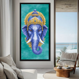 Royal Indigo Elephant Majesty - NicheCanvas