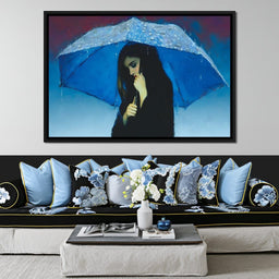 Rainbound Reverie Blue Shelter - NicheCanvas