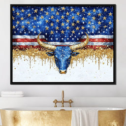 Stars and Stripes Bull Odyssey - NicheCanvas