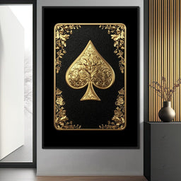 Golden Elegance Spade Design - NicheCanvas