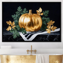 Golden Pumpkin Elegance - NicheCanvas