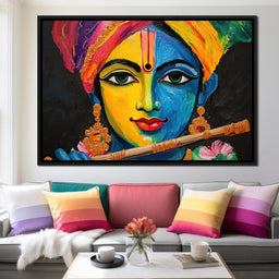 Divine Radiance of Vibrant Krishna - NicheCanvas