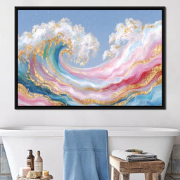 Golden Waves of Pastel Dreams - NicheCanvas