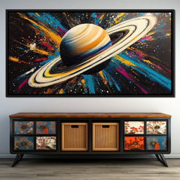 Cosmic Rings of Saturn's Glow - NicheCanvas