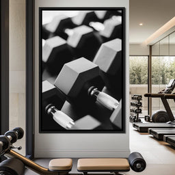 Monochrome Dumbbell Strength - NicheCanvas