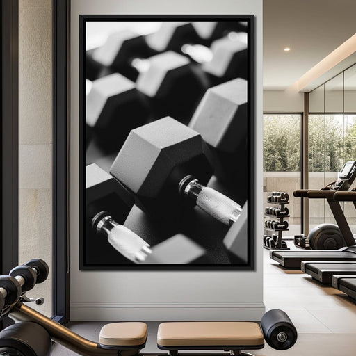 Monochrome Dumbbell Strength Canvas Print