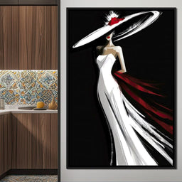 The White Dress - Elegant Silhouette - NicheCanvas