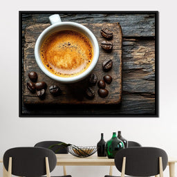 Espresso Essence on Rustic Wood - NicheCanvas