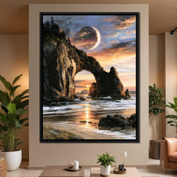 Celestial Arch Over The Golden Tide - NicheCanvas