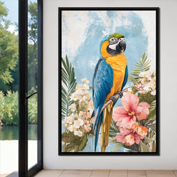 Radiant Parrot Blooms - NicheCanvas