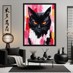 Nocturnal Panther Fire Eyes - NicheCanvas