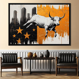 Bull_s Leap Through Stars - NicheCanvas