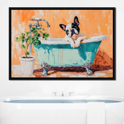 French Bulldog in the Tub - NicheCanvas