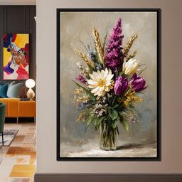Spring Bouquet on Beige Background - NicheCanvas