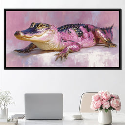 Pink Gator Lounge Portrait - NicheCanvas