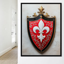 Majestic Fleur De Lys Heraldic Emblem - NicheCanvas