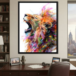 Roaring King Wild Color Burst - NicheCanvas