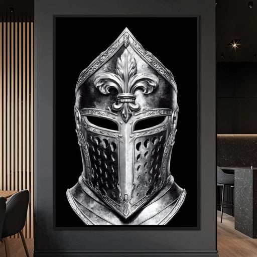 Silver Knight Fleur Helm Majesty Canvas Print