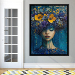 Floral Dreams in Indigo Depths - NicheCanvas