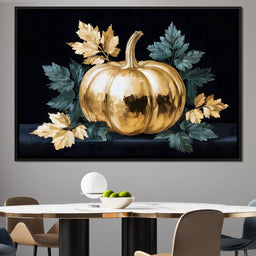Golden Pumpkin Autumn Elegance - NicheCanvas