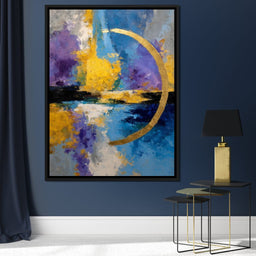 Golden Crescent Over Blue Sky - NicheCanvas