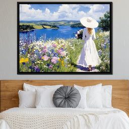 Summer Stroll by the Lake - NicheCanvas