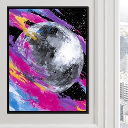 Neon Disco Moon Parade - NicheCanvas