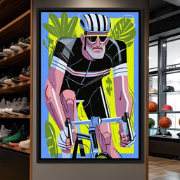 Pedal Power Retro Cyclist - NicheCanvas