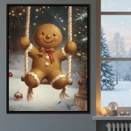Gingerbread Joyful Holiday Swing - NicheCanvas