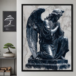 Midnight Marble Angel Prayer - NicheCanvas